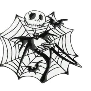 Jack Skellington Enamel Pin | Halloween Spider Web Design | Collectible